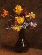 Henri Fantin Latour  - Peintures - Vase de fleurs