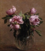 Henri Fantin Latour  - Peintures - Vase de pivoines