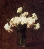 Henri Fantin Latour  - Bilder Gemälde - White Carnations