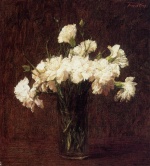 Henri Fantin Latour  - Peintures - Oeillets blancs