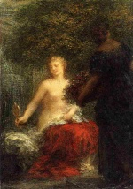 Henri Fantin Latour  - Peintures - femme à sa toilette