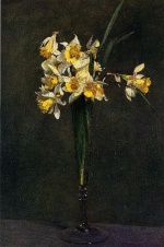 Henri Fantin Latour  - Bilder Gemälde - Yellow Flowers (Coucous)
