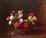 Henri Fantin Latour  - Peintures - Zinnias