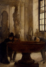 James Jacques Joseph Tissot - Bilder Gemälde - At the Louvre