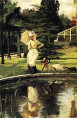 James Jacques Joseph Tissot - Bilder Gemälde - In an English Garden