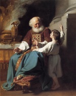 John Singleton Copley  - Peintures - Samuel lisant à Elie les jugements de Dieu sur sa maison 