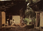 Jean Baptiste Camille Corot - Bilder Gemälde - Entrance to a Chalet in the Bernese Oberland