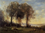 Jean Baptiste Camille Corot  - Bilder Gemälde - Goatherds on the Borromean Islands