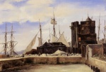 Jean Baptiste Camille Corot  - Bilder Gemälde - The Old Wharf