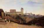 Jean Baptiste Camille Corot  - Bilder Gemälde - View from the Garden of the Academie de France