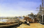 Jean Baptiste Camille Corot  - Bilder Gemälde - Shipyard in Honfleur