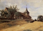 Jean Baptiste Camille Corot  - Bilder Gemälde - The Church at Lormes