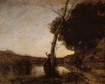 Jean Baptiste Camille Corot  - Bilder Gemälde - The Evening Star