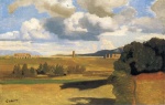 Jean Baptiste Camille Corot  - Bilder Gemälde - The Roman Campaagna with the Claudian Aqueduct