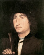 Hans Memling - Peintures - Portrait d'un homme avec une flèche