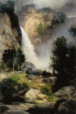 Thomas  Moran - Peintures - Chutes de Yosemite