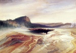 Thomas Moran  - Bilder Gemälde - Giant Blue Spring Yellowstone