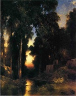 Thomas Moran  - Bilder Gemälde - Mission in Old Mexico