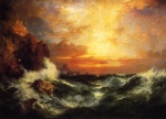 Thomas Moran  - Bilder Gemälde - Sunset near Lands End Cornwall England
