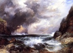 Thomas  Moran  - Peintures - Château de Tantallon, North Berwick, Ecosse