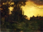 Thomas  Moran  - Peintures - Crépuscule