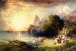 Thomas  Moran  - Peintures - Ulysse et les sirènes