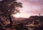 Frederic Edwin Church - Peintures - Coucher de soleil en juillet dans le comté de Berkshire, Massachusetts