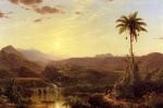 Fréderic Edwin Church  - Peintures - Lever de soleil sur les Cordillères 