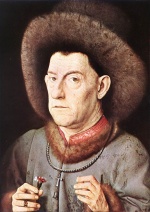 Jan van Eyck - Bilder Gemälde - Portrait of a Man with Carnation