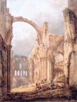 Thomas Girtin - paintings - Interior of Lindisfarne Priory