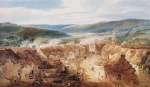 Thomas Girtin  - Bilder Gemälde - The Village of Jedburgh (Roxburghshire)