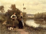 Daniel Ridgway Knight - Bilder Gemälde - A Conversation