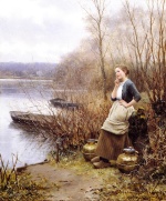 Daniel Ridgway Knight - Peintures - Pensées agréables