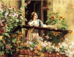 Daniel Ridgway Knight - paintings - A Pensive Moment