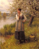 Daniel Ridgway Knight - paintings - The Apple Tree