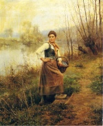 Daniel Ridgway Knight - Peintures - Jeune campagnarde