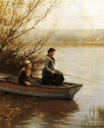 Daniel Ridgway Knight - Peintures - A la pêche