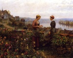 Daniel Ridgway Knight - Peintures - Bavardage