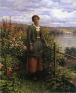 Daniel Ridgway Knight - paintings - In her Garden