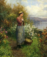 Daniel Ridgway Knight - paintings - Julia on the Terrace