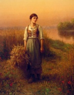 Daniel Ridgway Knight  - Peintures - Jeune fille de Normandie 