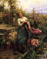 Daniel Ridgway Knight  - Bilder Gemälde - The Flower Boat