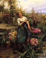 Daniel Ridgway Knight  - Peintures - La barque aux fleurs