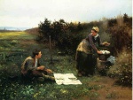 Daniel Ridgway Knight  - Peintures - Le petit déjeuner pendant la lune de miel