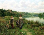 Daniel Ridgway Knight  - Bilder Gemälde - The Seine at Vernon