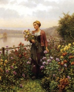 Daniel Ridgway Knight  - Bilder Gemälde - Women in a Garden