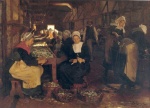 Peder Severin Kroyer - Peintures - Nettoyage des huîtres à Concarneau