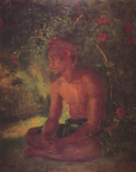 John La Farge - Peintures - Maua a Samoan