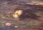 John La Farge - paintings - The Strange Little Kiosai Saw in the River