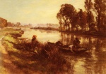 Leon Augustin Lhermitte - paintings - Au Board de la Riviere